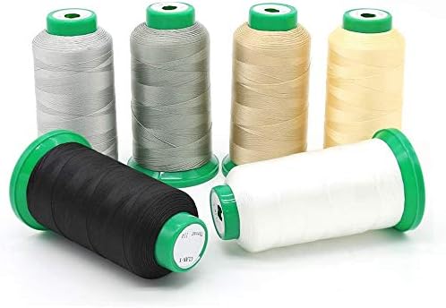 Domagiker Embroidery Sewing Thread Kit - 6 Pack All Purpose Polyester Overlock Cone Threads for DIY Hand& Machine Sewing (6 Mixed Colors)
