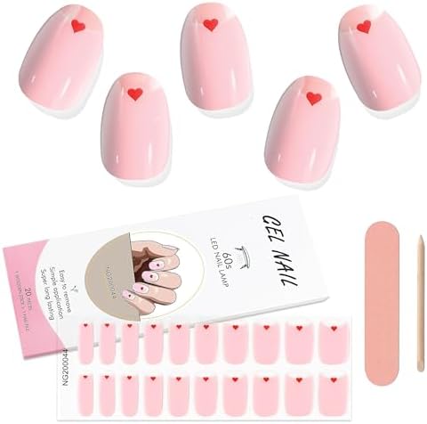 Kalolary 20szt. semi cured gel nail polish stickers, full wraps żelowe paski do paznokci z pilnikiem do paznokci i sztyftem do zdobienia paznokci(wymagana lampa UV/LED) (2)