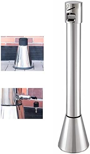 Stainless Steel Outdoor Cigarette Butt Receptacle, Fireproof Standing Ashtray Bin for Bars, Restaurants, Cafes - Durable Trash Can for Safe Cigarette Disposal