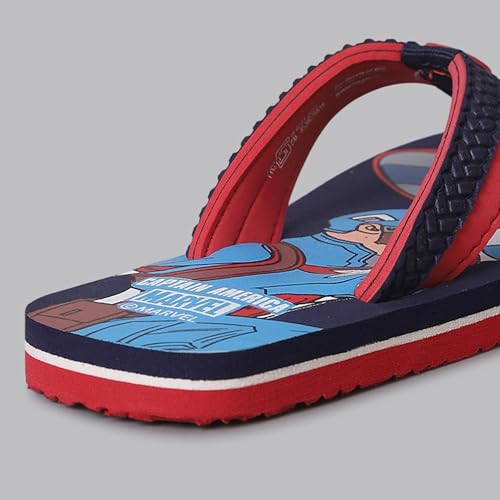Image of Kidsville Official Marvel Comics Captain America Printed Kids Boys Flip-Flop | Soft, Non-Slip, Indoor, Outdoor, House Slipper, Comfortable & Durable Footwear for Children