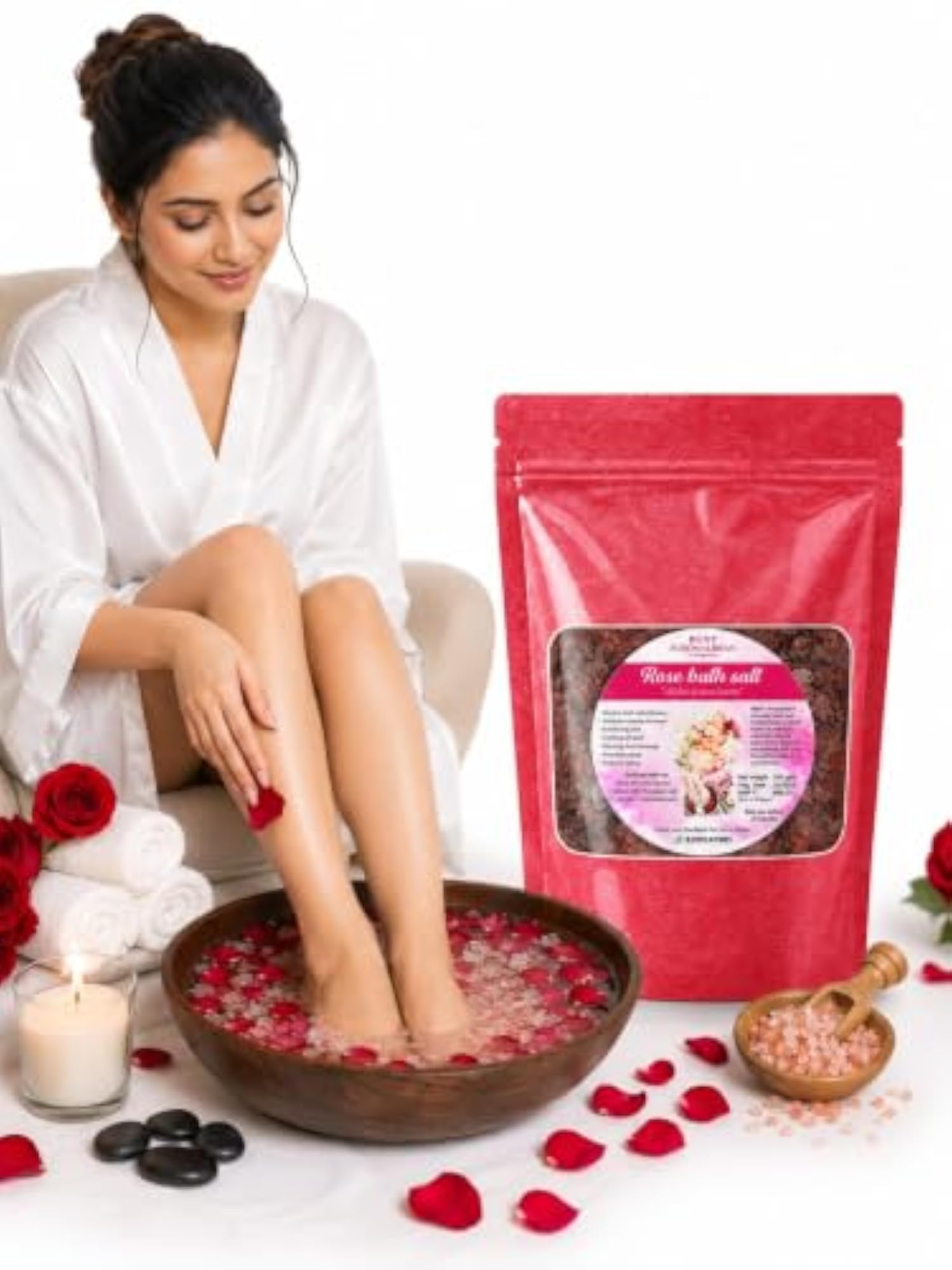 Bath Salt for Relaxing Spa Bath, Natural Floral Soak
