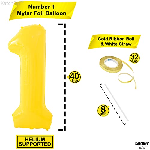 Image of KatchOn Yellow Number 1 Balloon 40 Inch