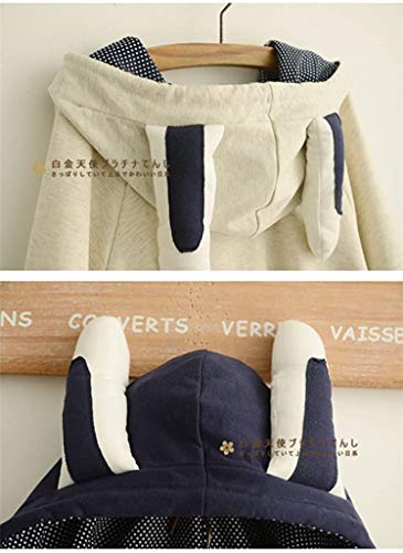 Kids Girls Blend Hoodie Rabbit Ear Capes Poncho Children Spring Autumn Women Winter Pullover Jacket Outwear (White,One Size)4