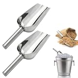 2 PCS Eisschaufel,Mehlschaufel,20cm Edelstahl Kleine Abwiegeschaufel,Futterschaufel,Kleine Schaufel,Eiswürfel Schaufel,Alu Guss Tierfutter Nicht rostend,Für Küche, Bar, Buffet, Party,Vielseitig