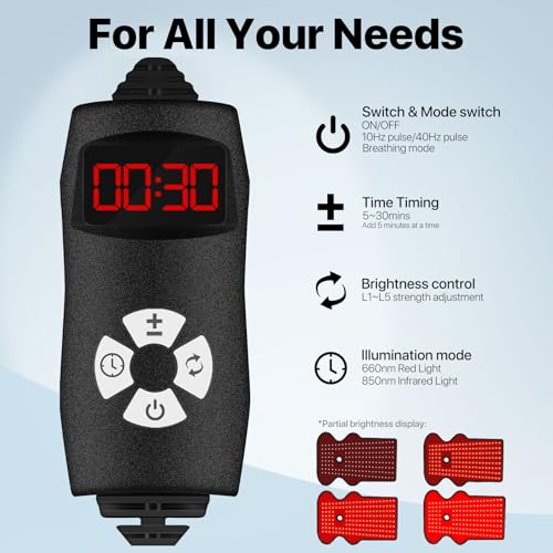 ZIROCTD Red Light Therapy for Foot & Ankle, 660nm Red & 850nm Infrared Light Therapy Device with Timer & Brightness Control for Plantar Fasciitis, Heel Spurs, Calf & Joint Relief — view 3