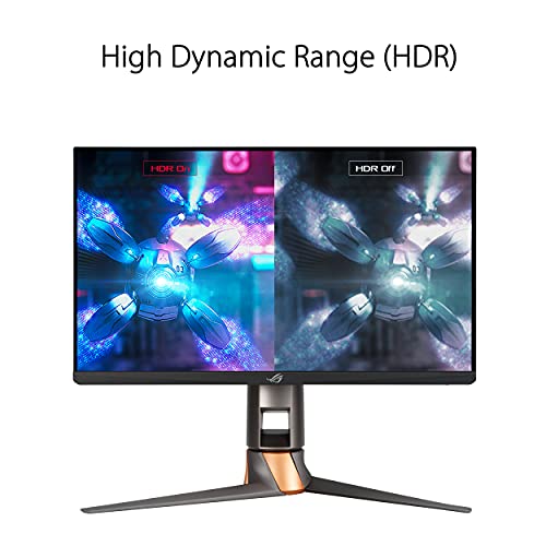 ASUS ROG Swift PG259QNR | 24.5 Zoll Full HD Gaming Monitor | 360 Hz, 1ms GtG, G-Sync kompatibel, Reflex Analyzer, HDR 10 | Fast-IPS Panel, 16:9, 1920x1080, DisplayPort, HDMI, USB-Hub, ergonomisch – Bild 6