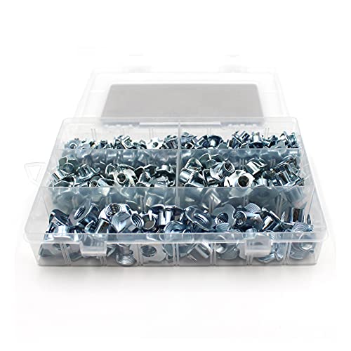 210 teiliges Set Einschlagmuttern mit 4 Einschlagspitzen ähnlich der DIN 6930 / verzinkter Stahl Größen M4 M5 M6 M8 M10