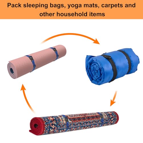 Image of HARFINGTON 2pcs Luggage Straps 1 inch x 118 inch Utility Multi-Purpose Luggage Connector Strap Nylon Adjustable Suitcase Belt with Buckle for Travel Outdoor Bag Luggage Packing Accessories, Blue