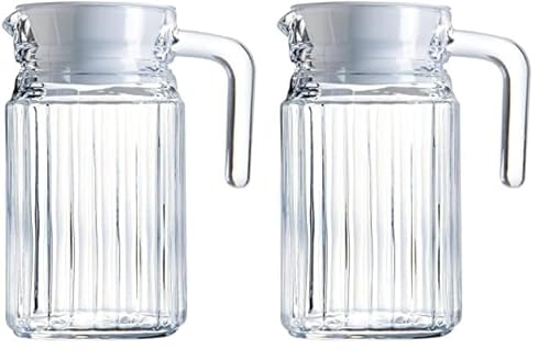 Arcoroc Quadro Jarra para Frigorífico con Tapa 0,5L, 1 Jarra Transparente (Paquete de 2)