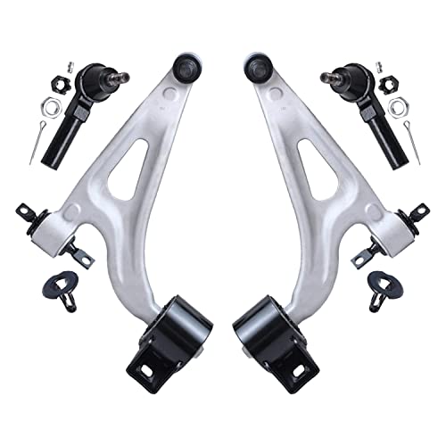 Image of Detroit Axle - 10pc Front End Suspension Kit for 04-07 Ford Freestar Mercury Monterey, 2 Lower Control Arms w /Ball Joint 4 Tie Rods 2 Sway Bars 2 Boots 2004 2005 2006 2007 Replacement