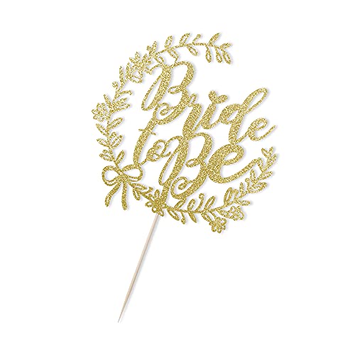 Lveud Bride To Be Cake Topper- Golden Glitter Bridal Shower Cake Topper, Bridal Shower Toppers, Bachelorette Cake Topper, Bride Cake Topper For Bridal Shower #TOP3