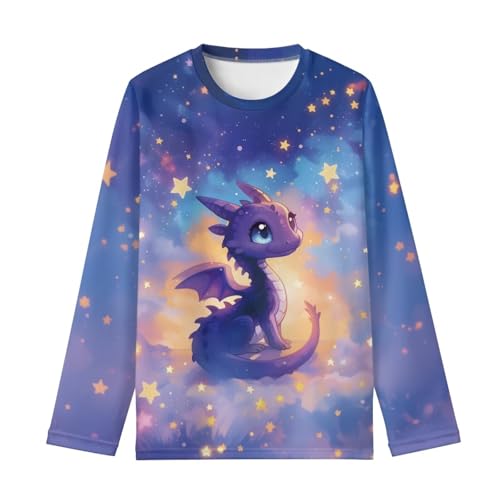 Image of Girls Long Sleeve Shirts Casual Crewneck Soft T-shirts for Girls 3-16 Years Old