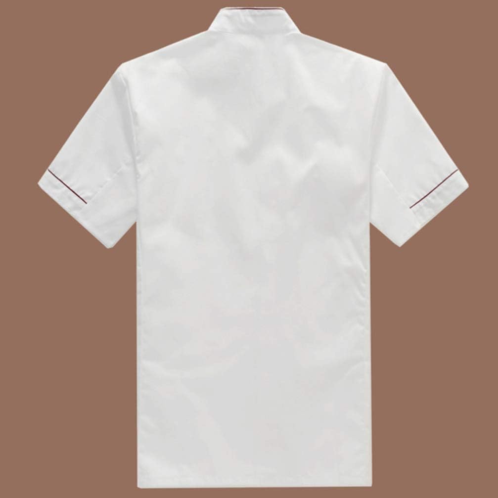 Cabilock Mens Short Sleeve Shirts Mens Short Sleeve Shirts Unisex Chef Coat Kitchen Short Sheeve Chef Jacket Kitchen for Men and Women Size White Cropped Jacket White Cropped Jacket
