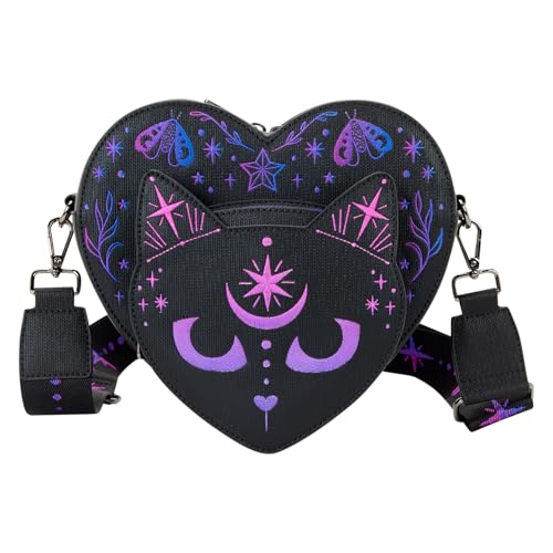 Loungefly Neon Cat Heart Figural Crossbody Bag