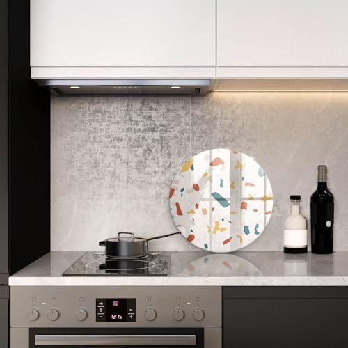 Plaque de protection induction 40cm Wallfluent motif pierre décorative pour cuisine - 4
