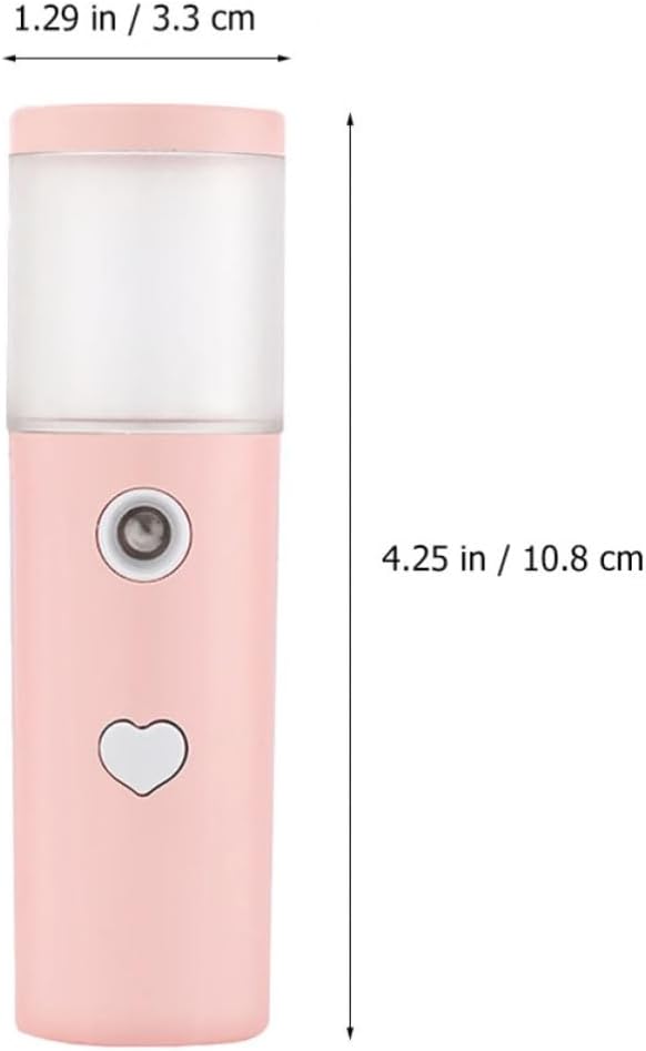 NUOBESTY Portable Nano Mist Sprayer Facial Steamer for Skin Care and Hydration 450mah Rechargeable Battery, Abs Material, Pink Color, for Daily Beauty and Moisturizing