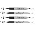 Sharpie Twin Tip Permanent Markers, Black, 4 Pack | Fine & Ultra-Fine Points | Professional Stationery Items for Office Supplies | Quick-Drying Permanent Marker for Labels & Custom Art