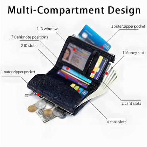 Joyfullygo Wallet, Unisex Pebble Leather Wallet, Unisex Clutch Bags Can Hold Coins Id Cards, With Credit Card Holder (One size,Red-a)2