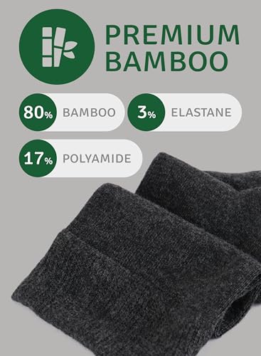 Image of Women's Bamboo Dress Socks, Crew for Business Trouser Casual, Soft, Thin & Seamless, Size 6-9 /9-12 (3, 4 or 5 Pairs)