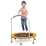 Bestway WonderJump Trampoline for Toddlers and Kids, 3ft Mini Indoor Trampoline with Handlebar, Soft Foam Grip, Non-Slip Foot Pads