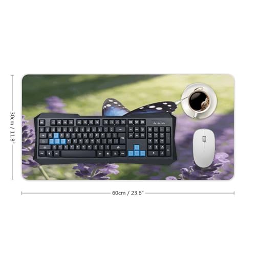 Blue Butterflies Perch in Fragrance Mouse Pad 30x60 cm miniatura 2