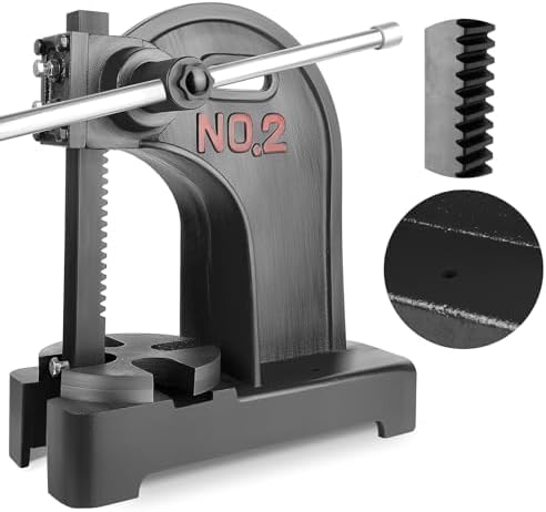 Desktop 2 Ton Manual Press Tool, 8.5" Capacity Arbor Press Machine for Riveting, Grommet Setting, Eyelet Installation & Metal Punching, Heavy Duty Cast Iron Assembly Equipment