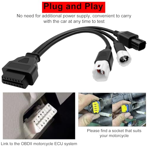Lector de código de error de motor con cable de diagnóstico OBD2 de 3 4 6 pines para moto 4