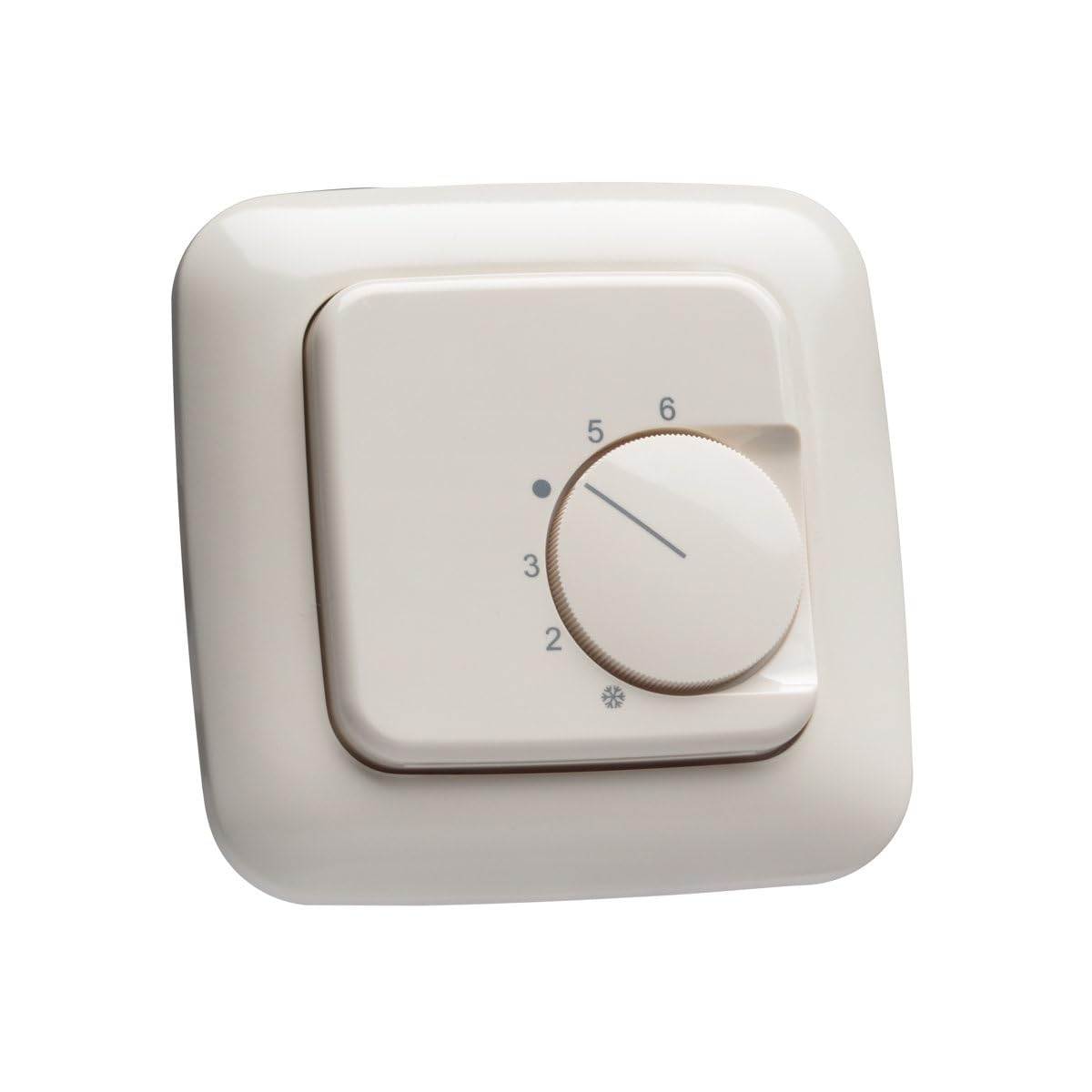 Halmburger Raumthermostat RTR-76cg + Busch Jäger Duro 2000 1-Fach Rahmen 2511-212, cremeweiß & Abdeckung Kontaktausführung Öffner für Fußbodenheizung Stellantriebe 230V stromlos geschlossen (NC)
