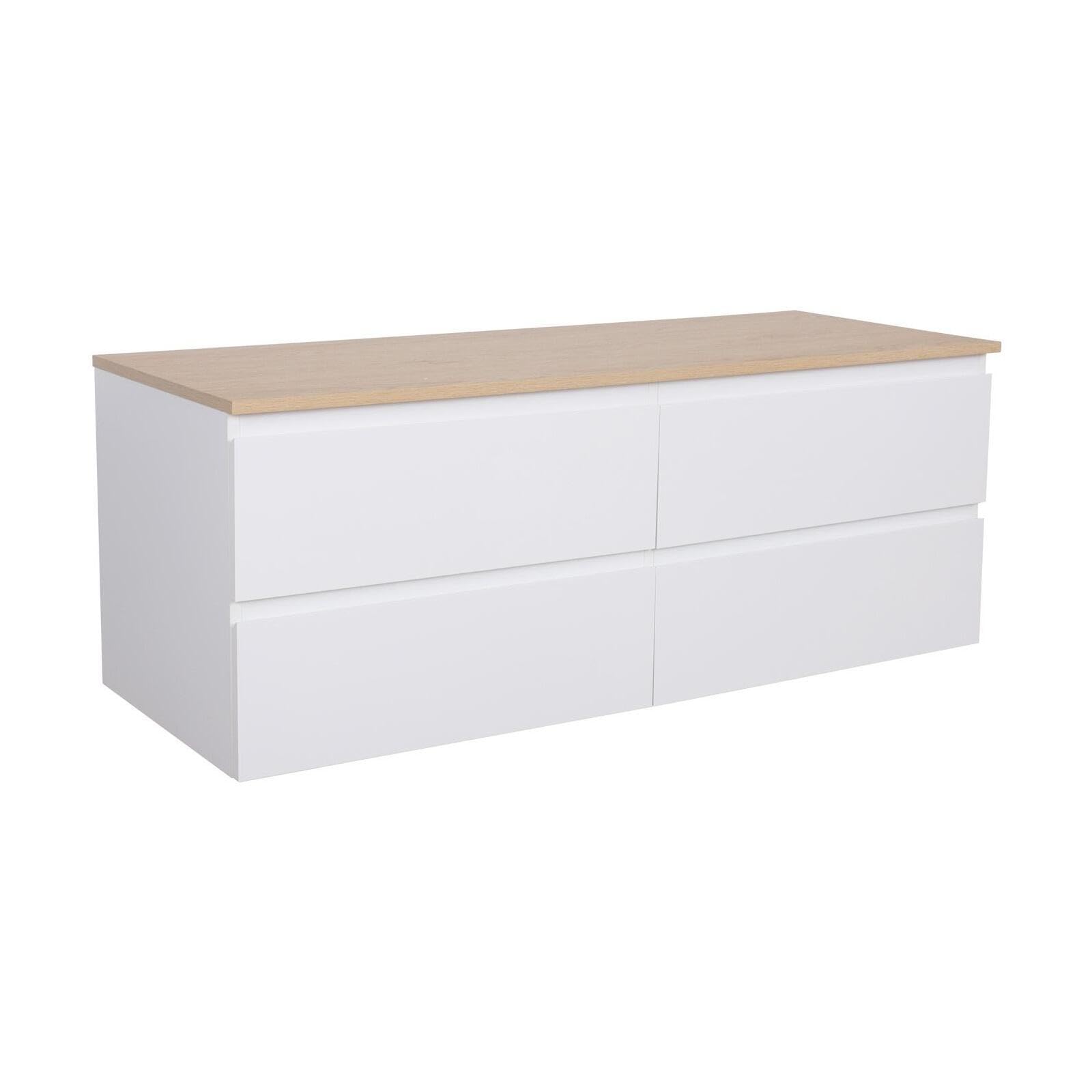 MOB-IN - Mueble doble lavabo Sorrento colgante con plan, efecto madera, 120 cm