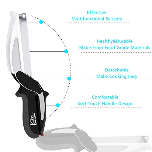 Yd Yd Xinhua Kitchen Food Cutter Chopper Clever Kitchen Knife With Cutting Board, Clever Multipurpose Food Scissors Stainless Steel Vegetable Slicer Fruit Cutter Quick & Easy To Cut Bbq Tools #TOP1