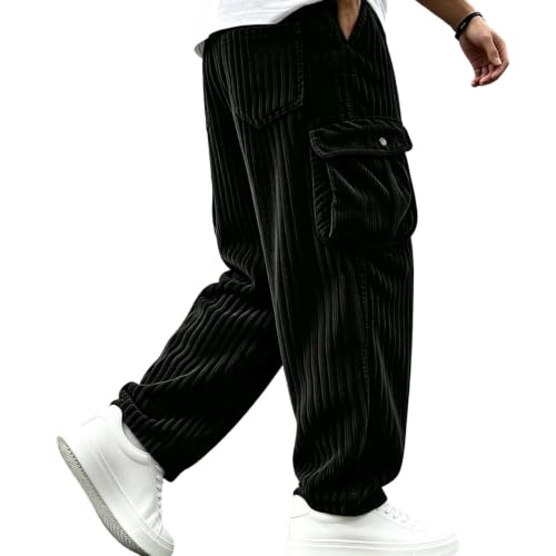 Discover Stylish Men's Cargo Corduroy Pants Casual Baggy Sweatpants with Pockets