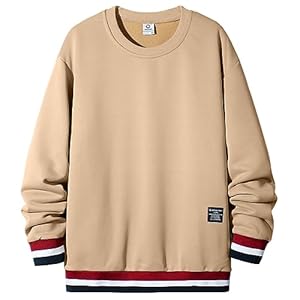 VERAVANT Men’s Hoodie, Stylish Sweatshirt, Round Neck, Large Size, Switchable, Loose, Fashion