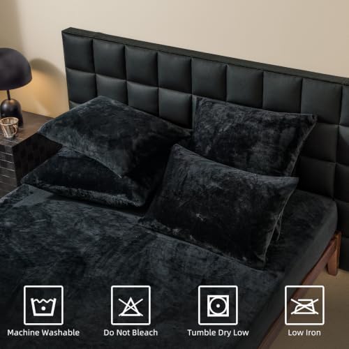 Velvet Fitted Sheet and Pillowcase Set 5 Pieces - image 2