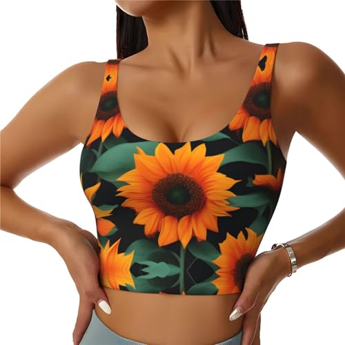 Yoga et fitness : gilet de sport imprimé tournesol HYTTER