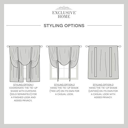 Exclusive Home Loha Light Filtering Rod Pocket Tie Up Shade, 54"X63", Sunbath #TOP3