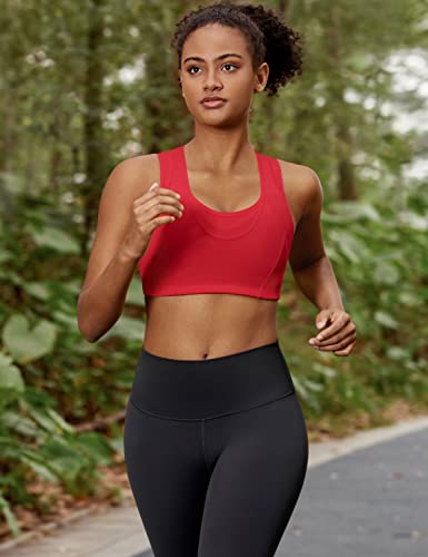 Image of SYROKAN Sports Bras for Women High Support Mesh Full Coverage Racerback Wireless No Bounce Running Bras