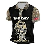Rrongwn Poloshirt Herren Kurzarm UK Flagge Polohemd Golf Polo Shirt Button Down Kurzarmhemd Laufshirt Große Größen Wandershirt