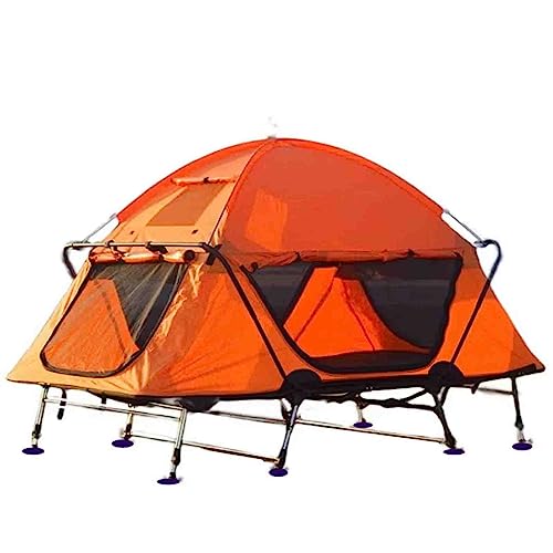 Tält Utomhuscamping Dubbellagers Anti-storm Camping Fiske Portable Speed ​​Open Dubbel campingsäng Tält,med bärväska (Orange)