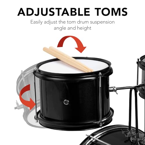 image for Best Choice Products 3-Piece Beginner Drum Set for Kids Juniors, w/Thr