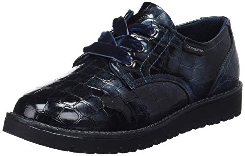 Conguitos Charol, Zapatos de Cordones Derby para Niñas, Azul (Marino 2), 26...