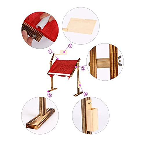 Bastidor de soporte de madera para bordado individual con base ajustable marrón 4
