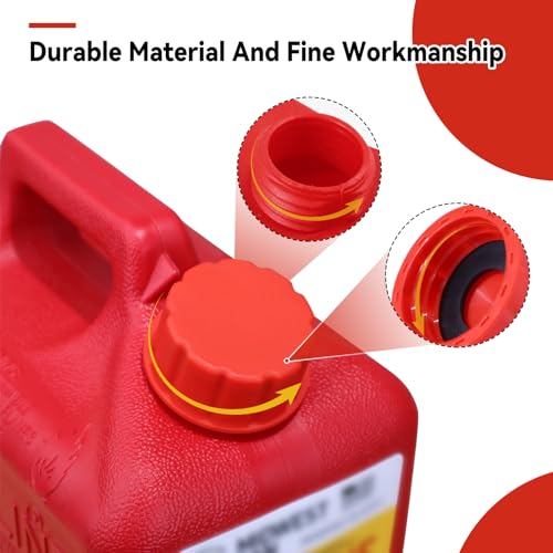 Niwicka 5 Gallon Gas Can Cap Replacement, Coarse Thread Gas Cap for Gasoline, Portable Gas Tank Lid for 5+ Gallon Plastic and Metal Gas Cans, Includes Spout Replacement Old Style(Pack of 4)