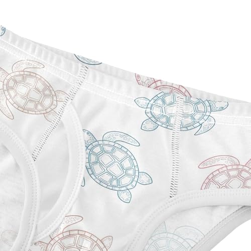 CHIFIGNO Boys' Underwear Cotton Briefs Printed Breathable Little Boy Brief Underwear, Pastel Sea Turtle White4