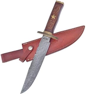Frost Cutlery VFD-52 Bowie Damascus Walnut Fixed Blade Knife