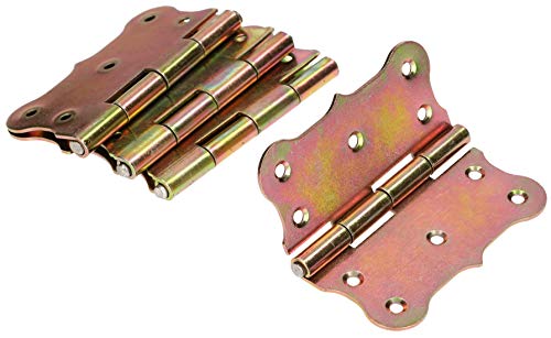 KOTARBAU® Set of 10 Universal Door Hinges 80 x 80 mm Decorative Yellow Galvanised, 80x80mm - Image 3