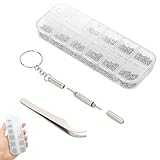 Gelapa Glasses Repair Kit with Mini Screwdriver, Tweezers Nose Pads & Storage Box, 8 Sizes Repair Screw for Watch & Eyeglass