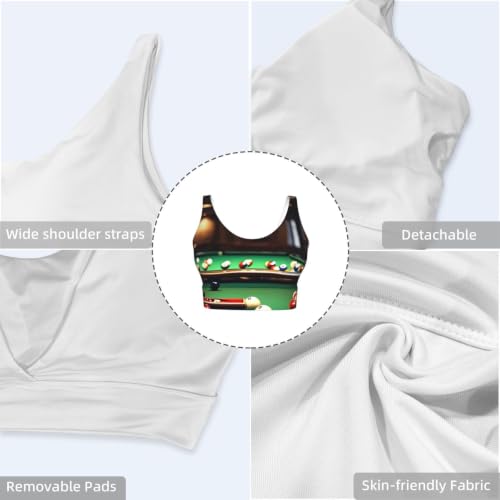 Brasier cómodo con estampado de billar para mujer, ropa deportiva ligera para yoga 4