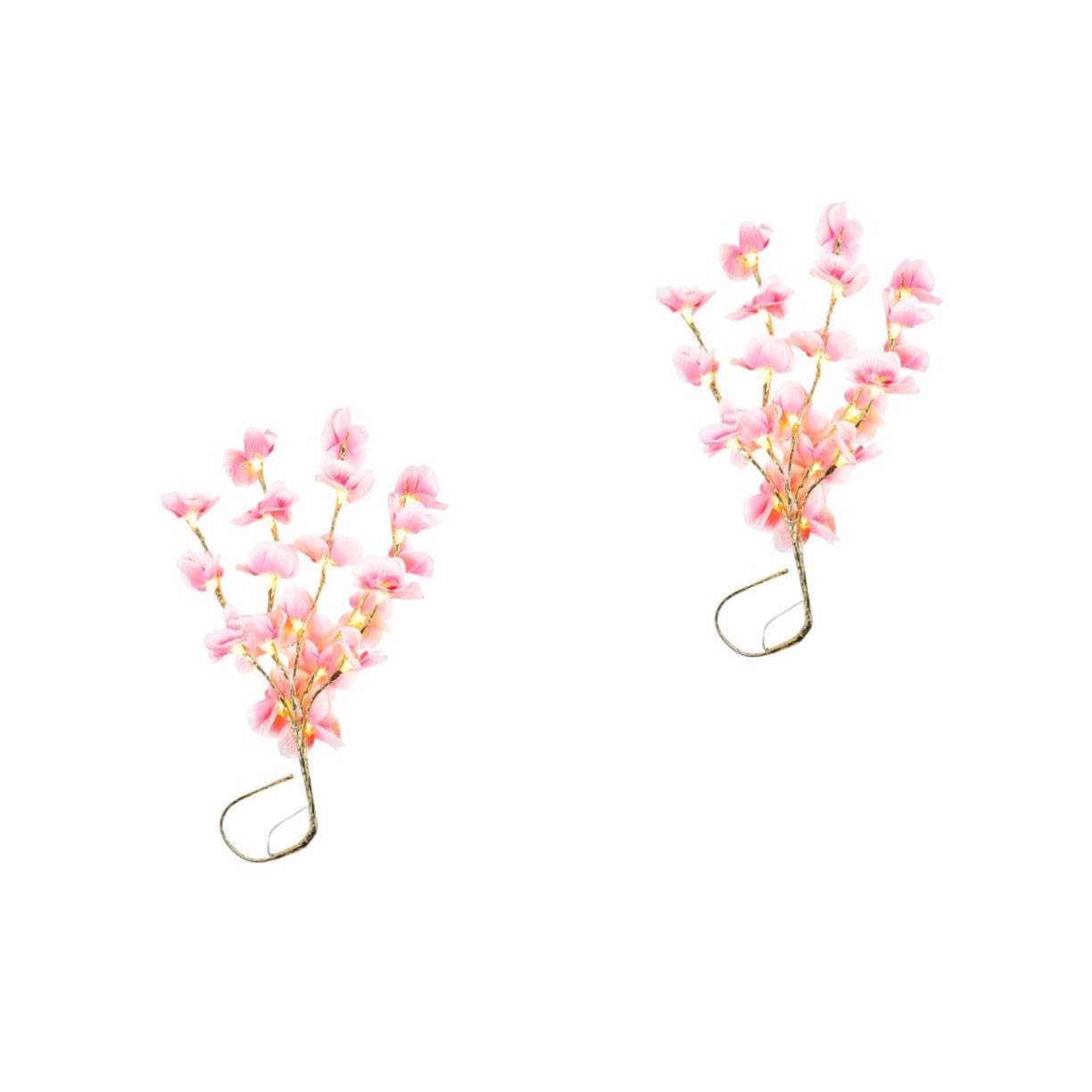 VOSAREA 2pcs Phalaenopsis Branches Led Light Simulated Flower Decor for Parties Bedrooms and Gardens Warm Lighting Realistic Design Friends