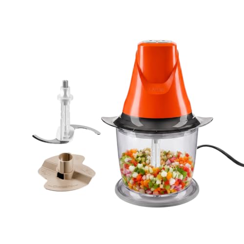 Image of Sujata Chopcraft Electric Chopper 900ml, Vegetable Chopper for Kitchen | Dual Speed | 3200 RPM High Speed Motor | Stainless Steel Blades | Chop, Mince, Whip & Blend | Orange
