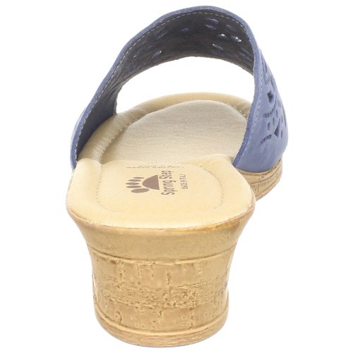 Spring Step Estella Women's Fashion Wedge Slide Sandals – Casual Leather Heel with Geometric Laser-Cut Detailing3